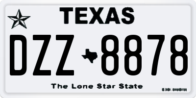 TX license plate DZZ8878