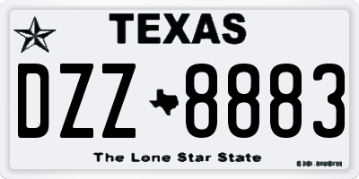 TX license plate DZZ8883