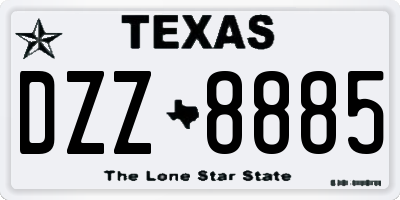 TX license plate DZZ8885