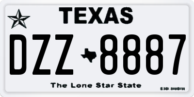 TX license plate DZZ8887