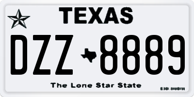 TX license plate DZZ8889