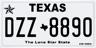 TX license plate DZZ8890