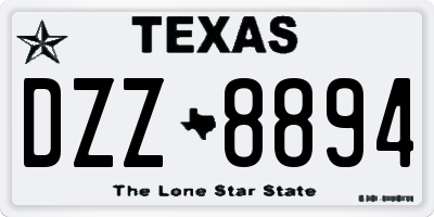 TX license plate DZZ8894