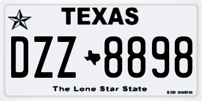 TX license plate DZZ8898