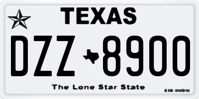 TX license plate DZZ8900