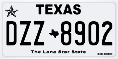 TX license plate DZZ8902