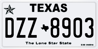 TX license plate DZZ8903