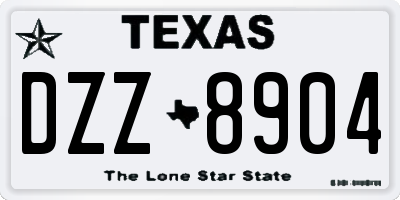 TX license plate DZZ8904