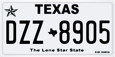 TX license plate DZZ8905