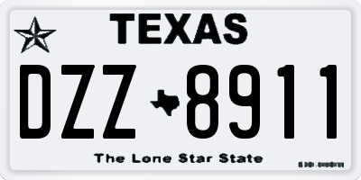 TX license plate DZZ8911