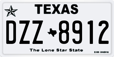 TX license plate DZZ8912