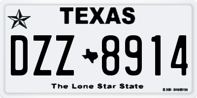 TX license plate DZZ8914