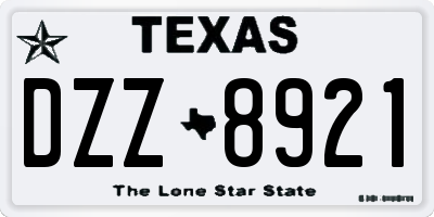 TX license plate DZZ8921