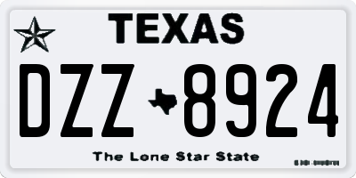 TX license plate DZZ8924