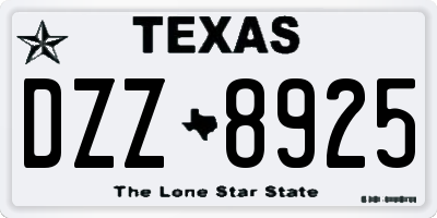 TX license plate DZZ8925