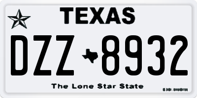 TX license plate DZZ8932