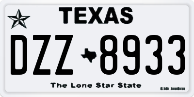 TX license plate DZZ8933