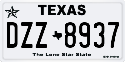 TX license plate DZZ8937