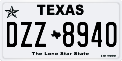 TX license plate DZZ8940
