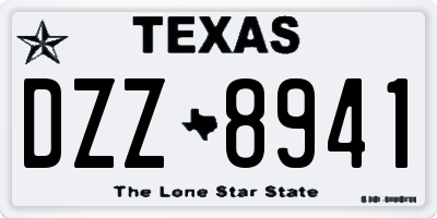 TX license plate DZZ8941