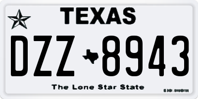 TX license plate DZZ8943