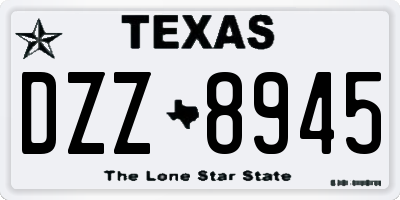 TX license plate DZZ8945