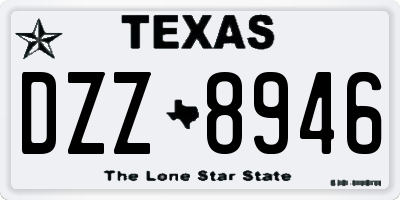 TX license plate DZZ8946