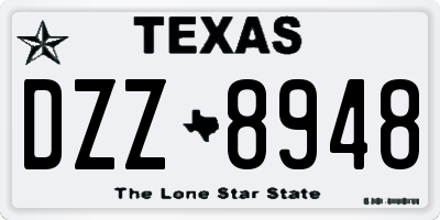 TX license plate DZZ8948