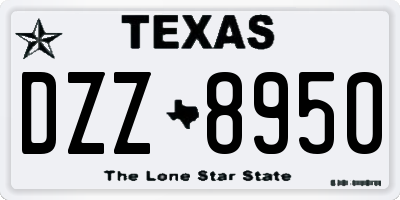 TX license plate DZZ8950