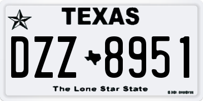 TX license plate DZZ8951