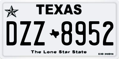TX license plate DZZ8952