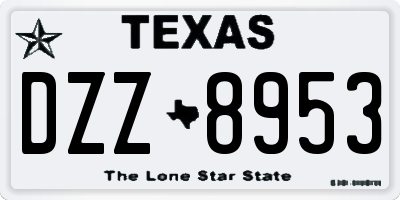 TX license plate DZZ8953