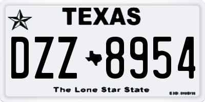 TX license plate DZZ8954