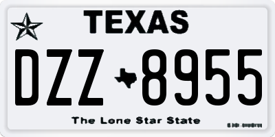 TX license plate DZZ8955