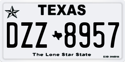 TX license plate DZZ8957