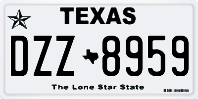 TX license plate DZZ8959