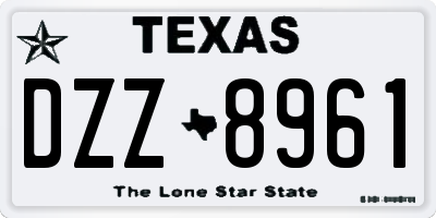 TX license plate DZZ8961