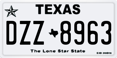 TX license plate DZZ8963