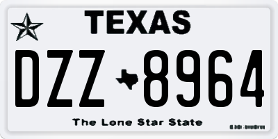 TX license plate DZZ8964