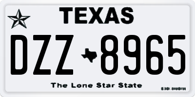 TX license plate DZZ8965