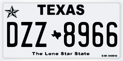 TX license plate DZZ8966
