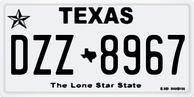 TX license plate DZZ8967