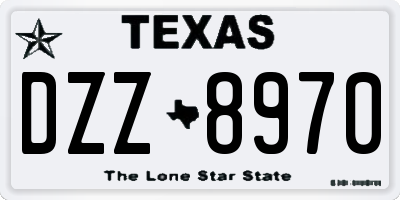 TX license plate DZZ8970