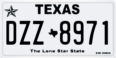 TX license plate DZZ8971