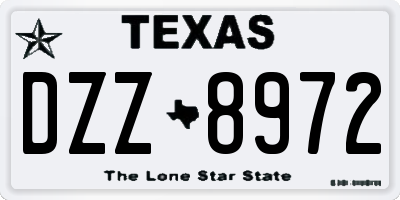 TX license plate DZZ8972