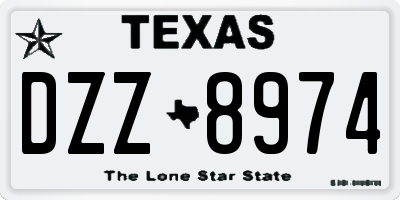 TX license plate DZZ8974