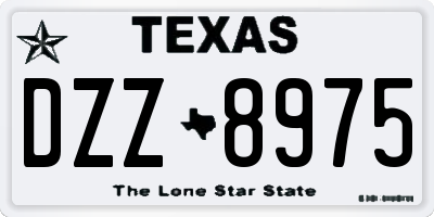 TX license plate DZZ8975