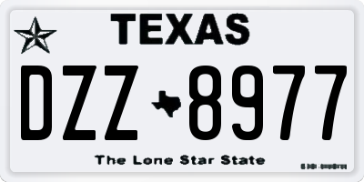 TX license plate DZZ8977