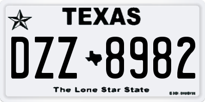 TX license plate DZZ8982