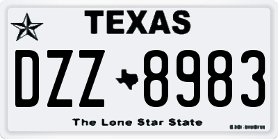 TX license plate DZZ8983